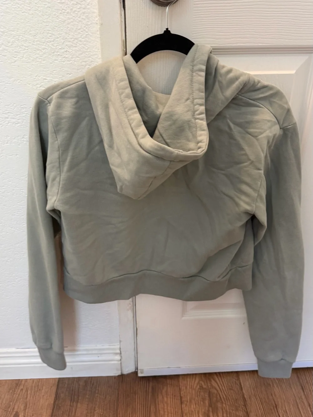 Brandy Melville Sage Green Cropped Christy Zip Up